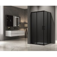 Квадратна душ кабина NANO, 80-86х110-116х190 см., черно